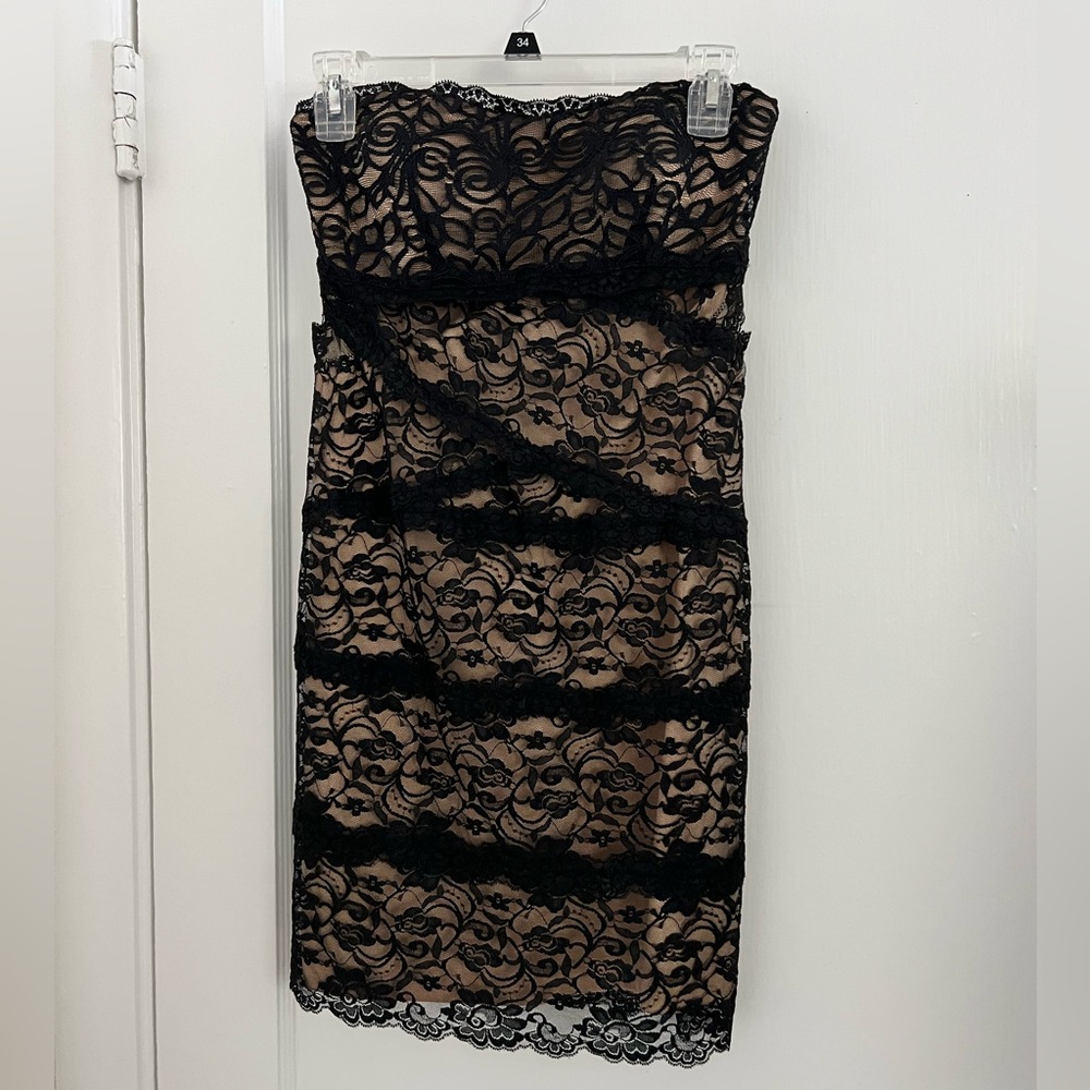 Bebe Strapless Lace Dress